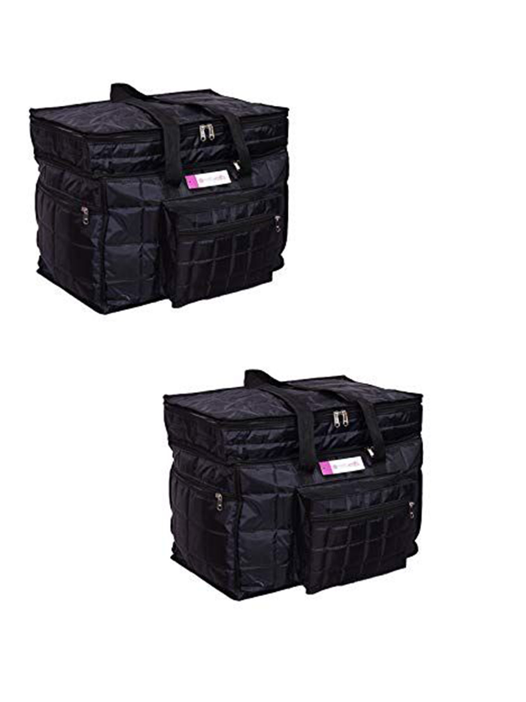 prettykrafts Black Pack Of 2 Reusable Duffel Bag