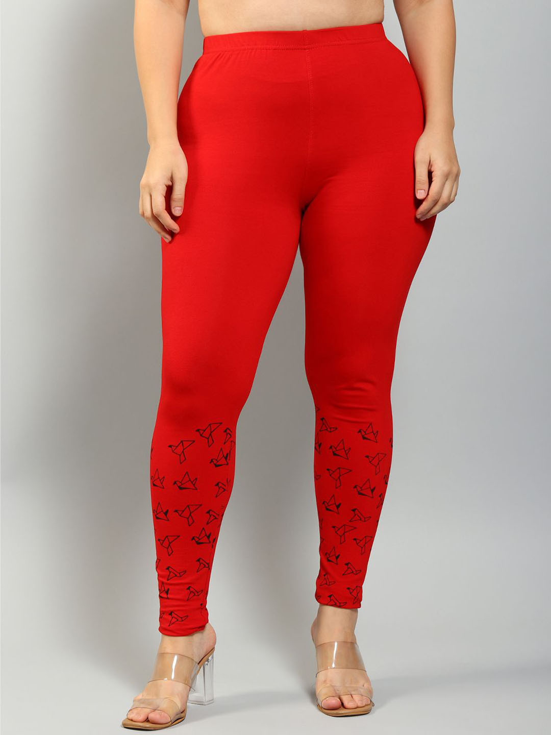 Plus Size Women Mid-Rise Ankle-Length Leggings
