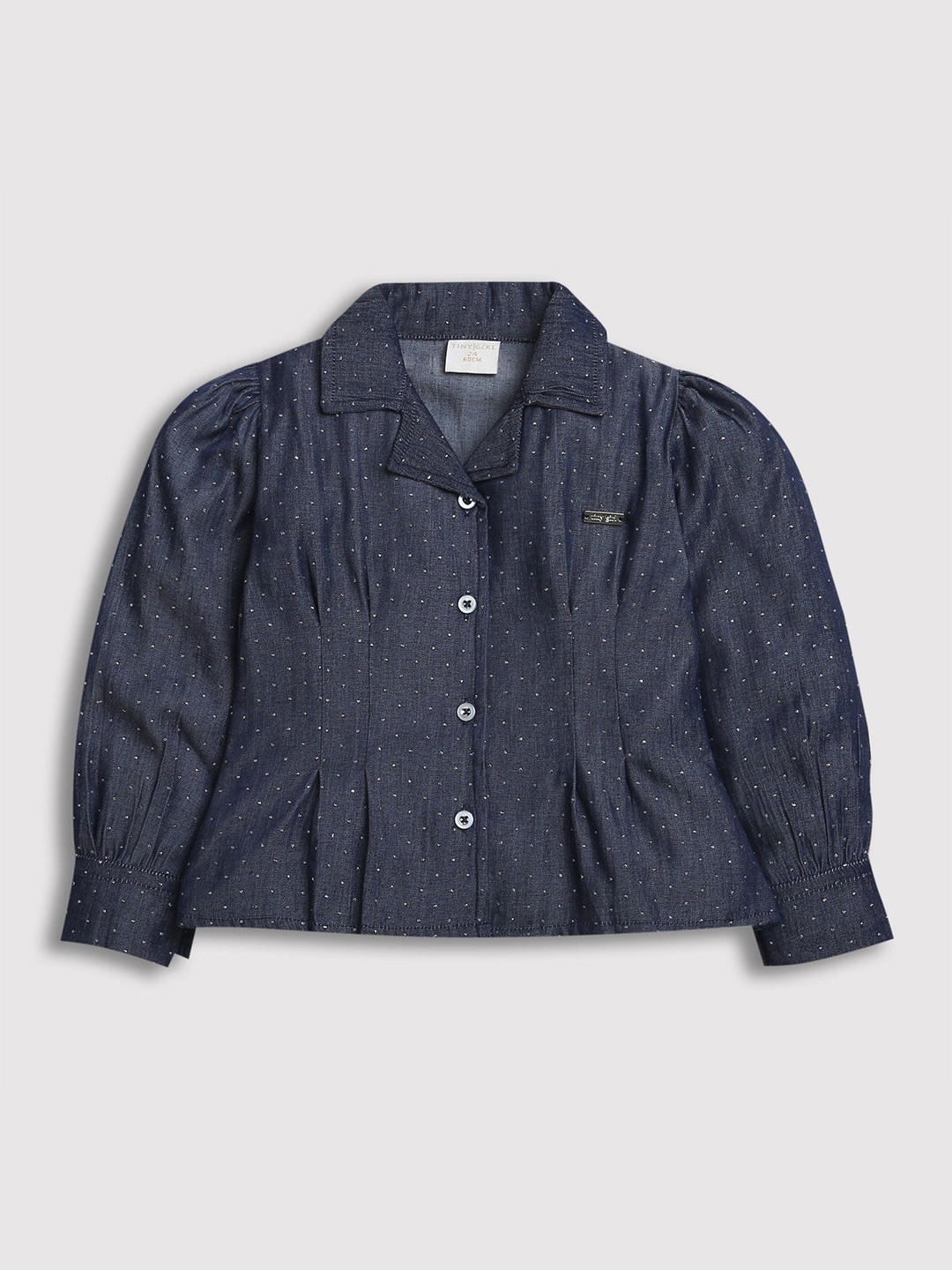 Tiny Girl Micro Ditsy Printed Lapel Collar Top