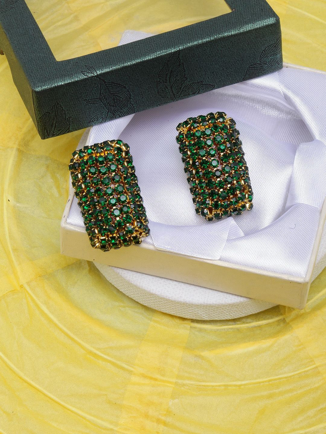 KPOP Gold-Plated Geometric Rhinestone Stud Earrings