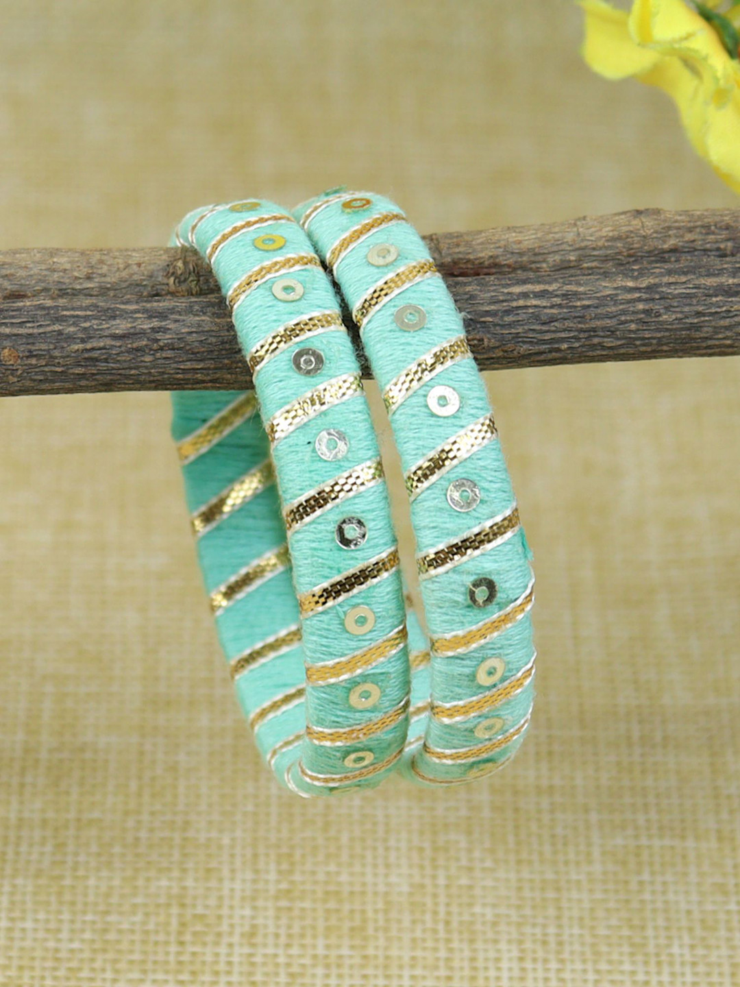 Asthetika Kids Set Of 2 Gota Pati Thread Bangles