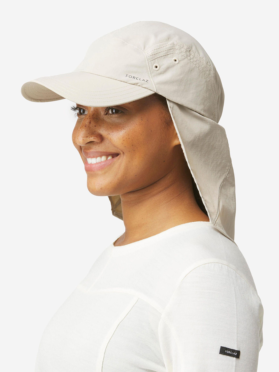 Decathlon FORCLAZ Unisex Light Grey Anti-UV Travel Cap