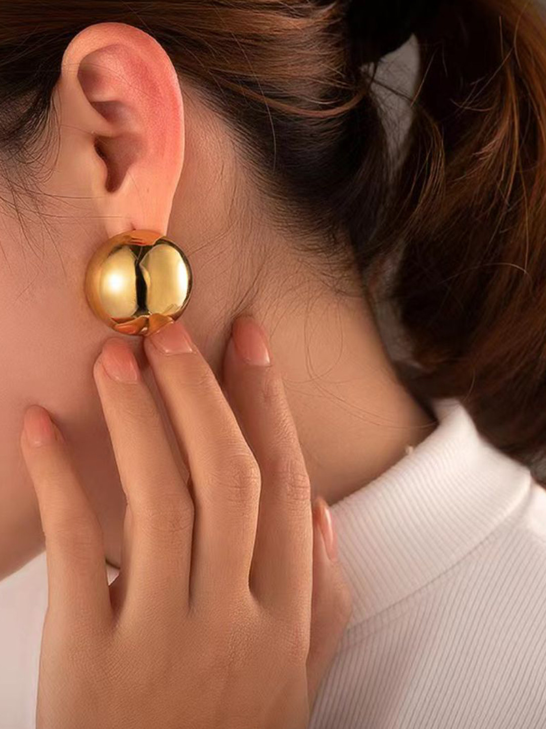 SALTY Sunlit Gold-Plated Contemporary Studs Earrings