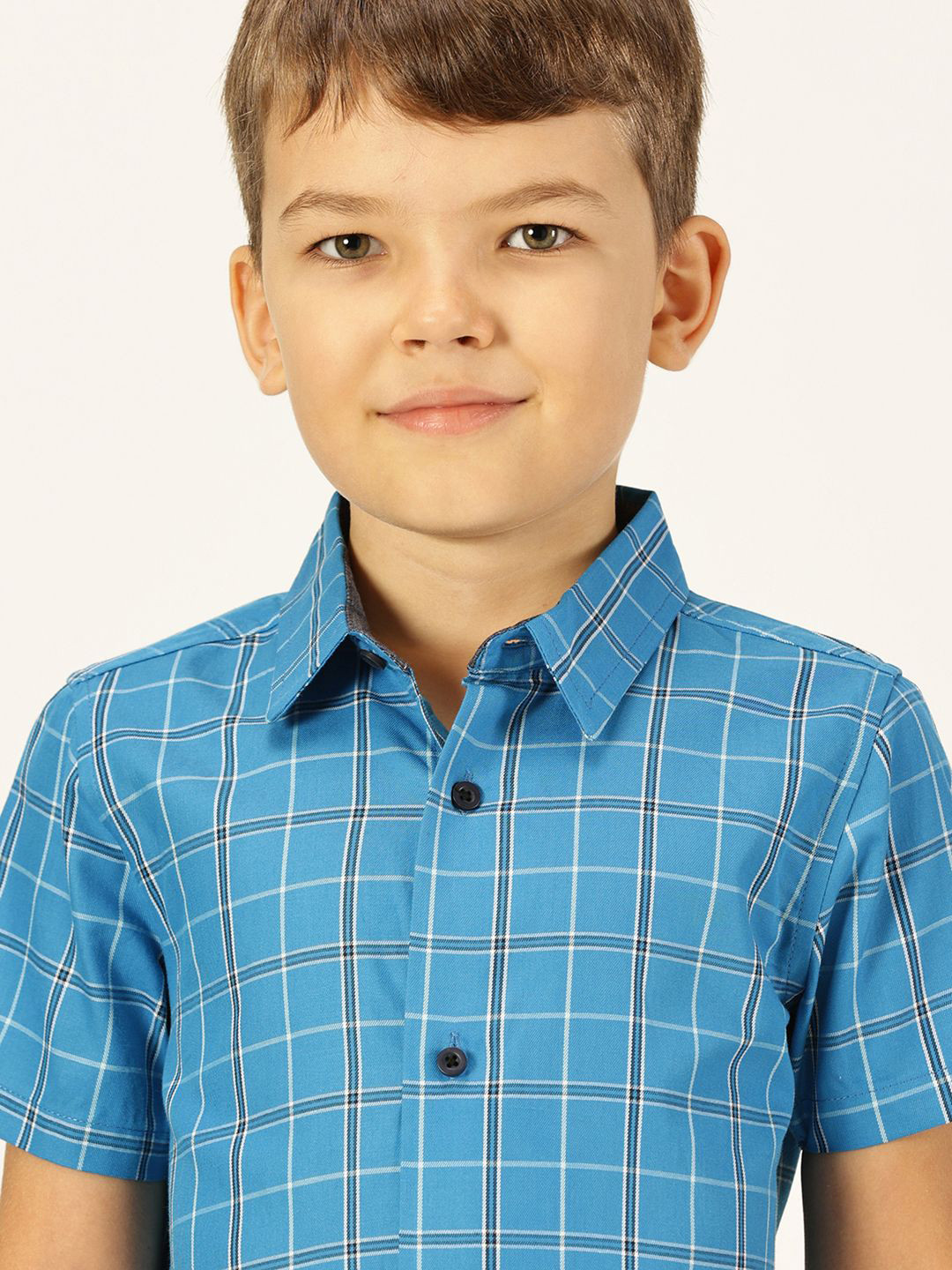 Killer Boys Premium Spread Collar Windowpane Checked Cotton Casual Shirt
