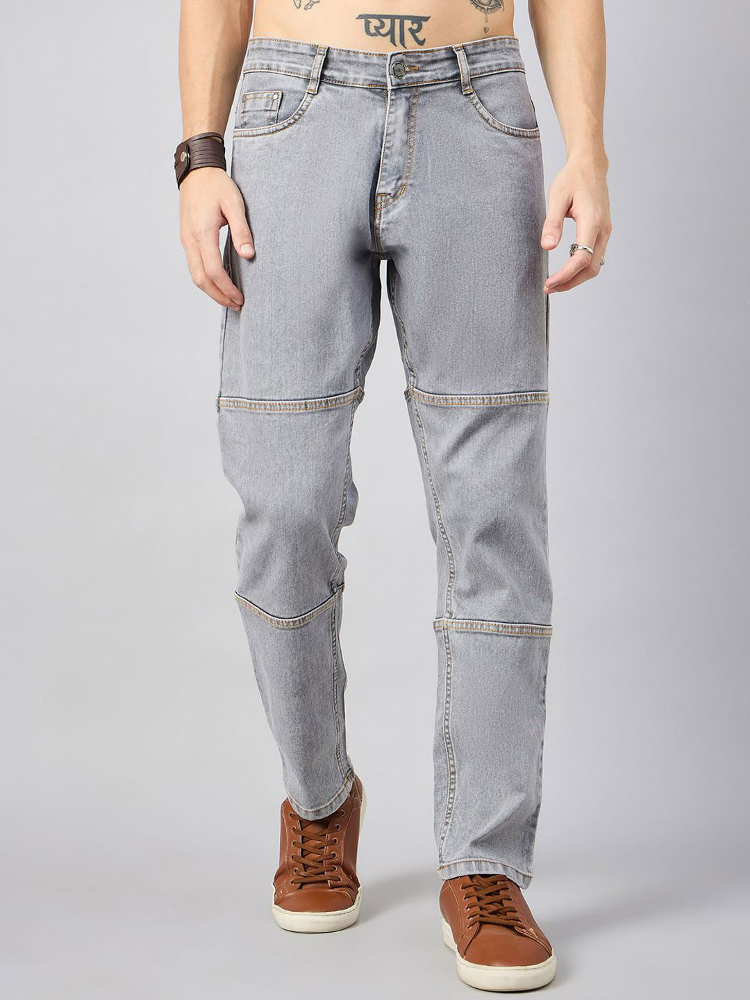 STUDIO NEXX Men Cotton Loose Relaxed Fit Mildly Distressed Jeans