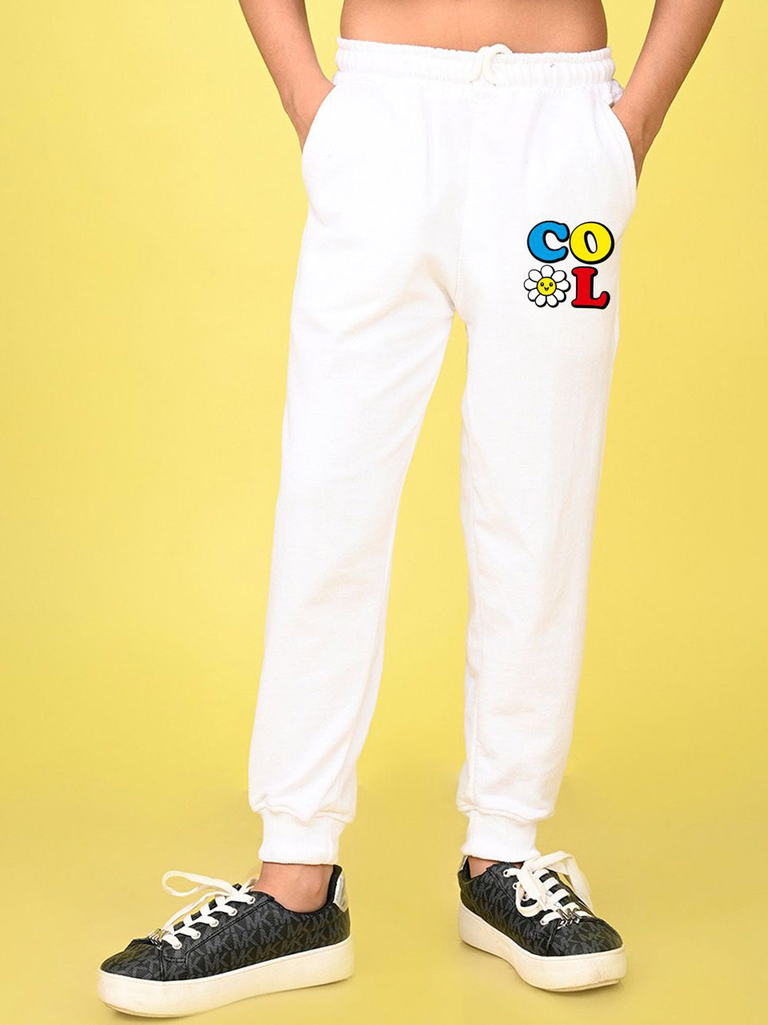 NUSYL Girls Cool Text Printed Full Length Joggers