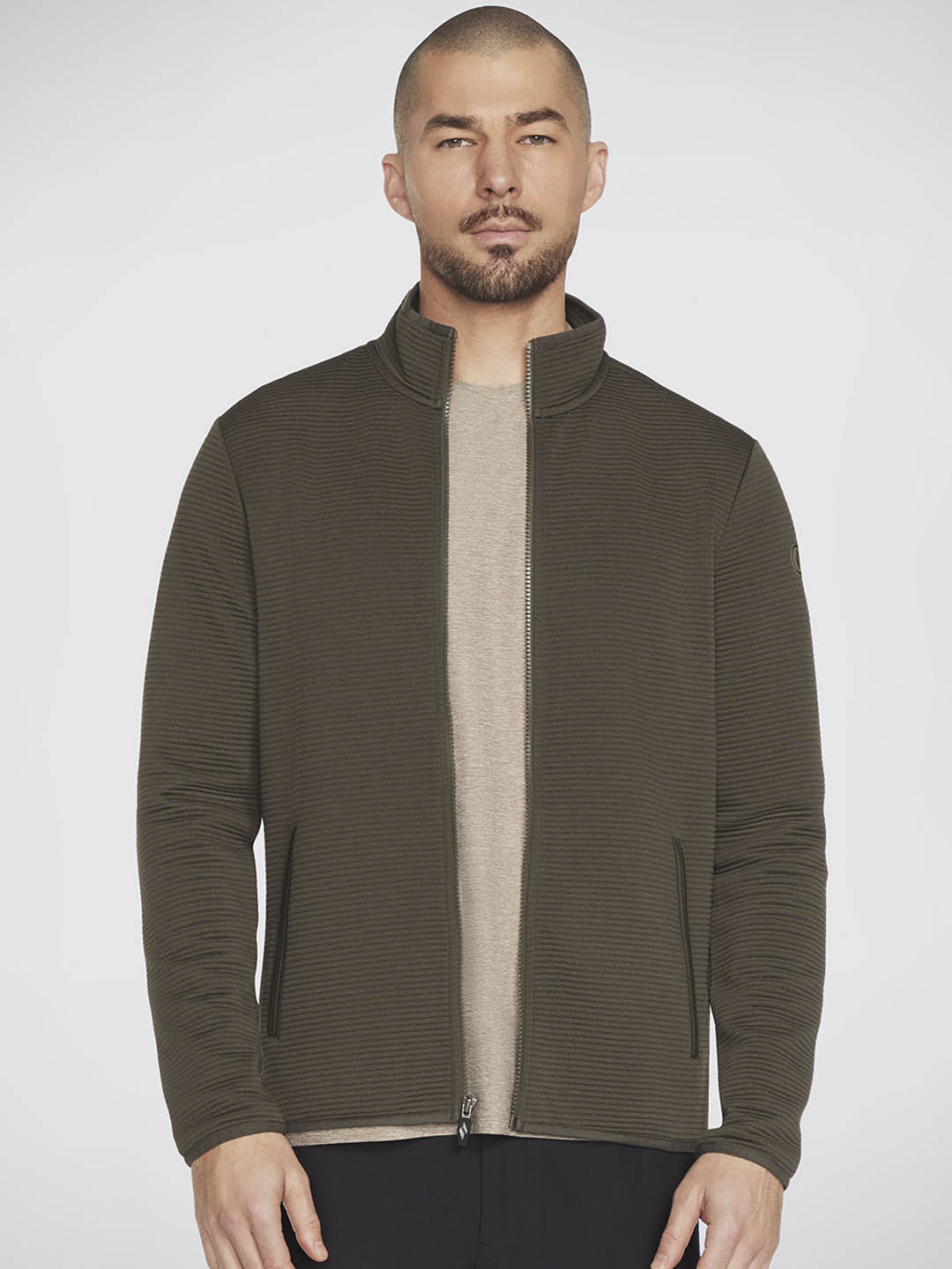 Skechers Men The Hoodless Hoodie Ottoman Open Front Jacket