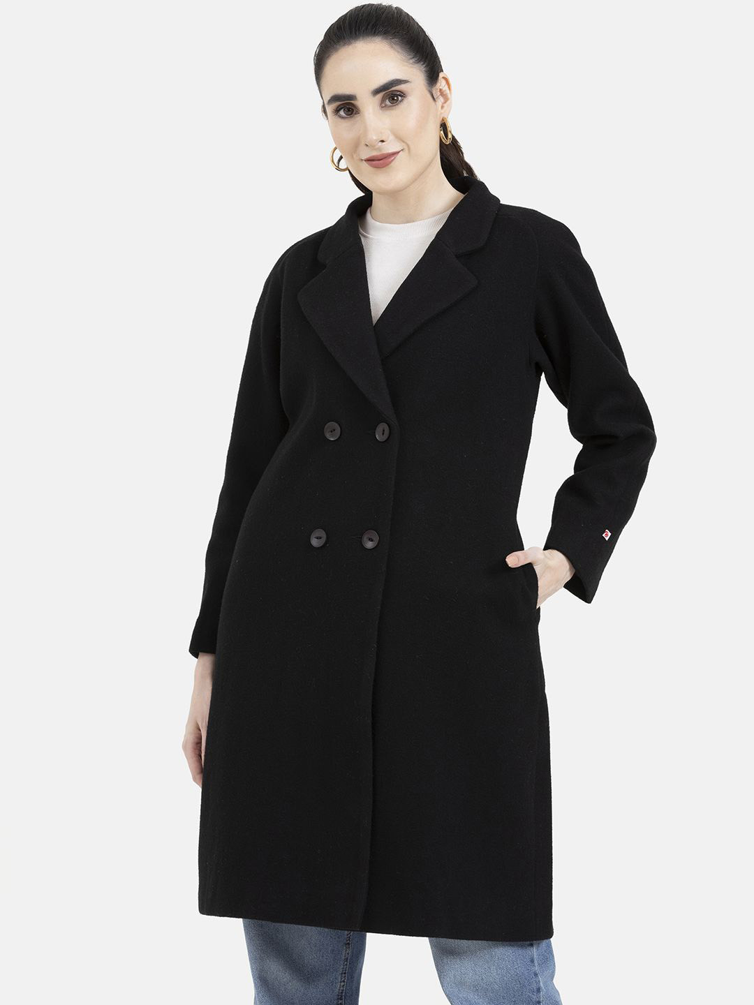 Owncraft Women Double Breasted Wool Trench Coat