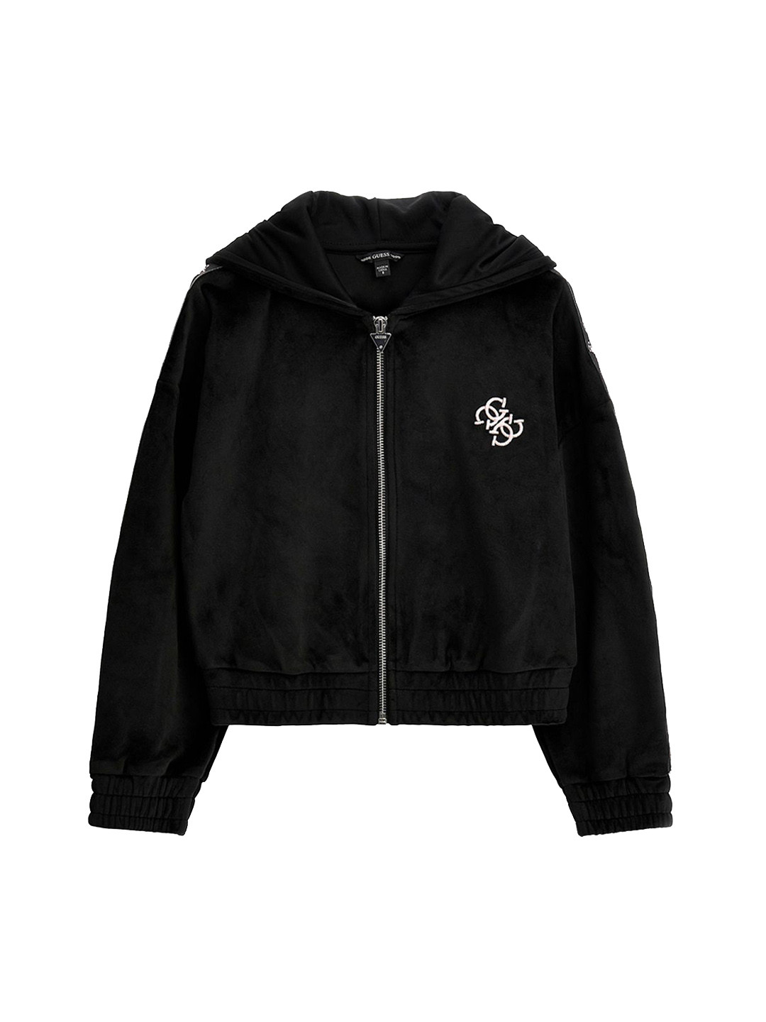 GUESS kids Girls Embroidered Hooded Bomber Jacket