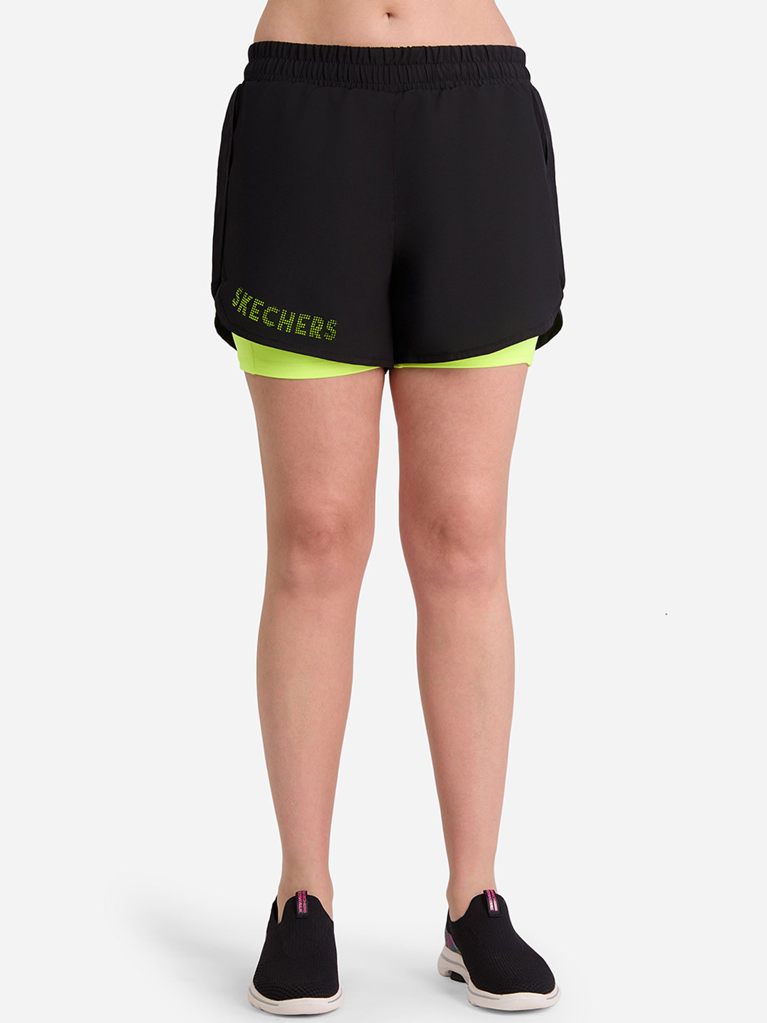 Skechers  Perforateds Mid-Rise Slim-Fitt Shorts