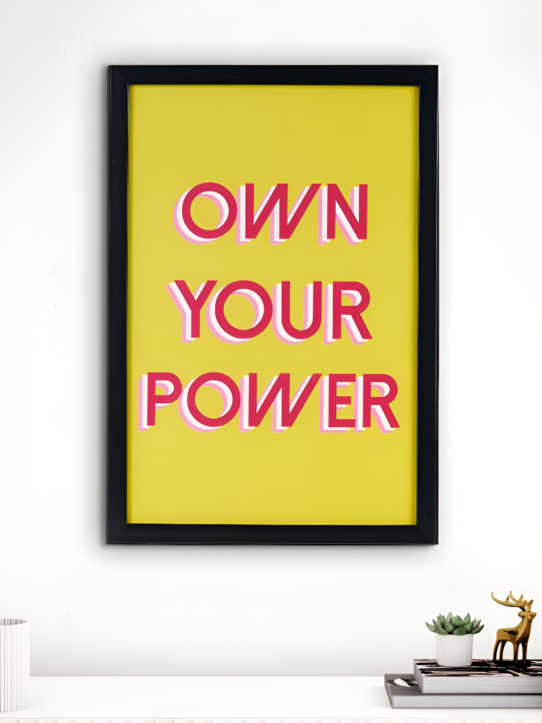 Home Centre Spectrum Buzz Yellow & Pink Wooden Wall Photo Frames