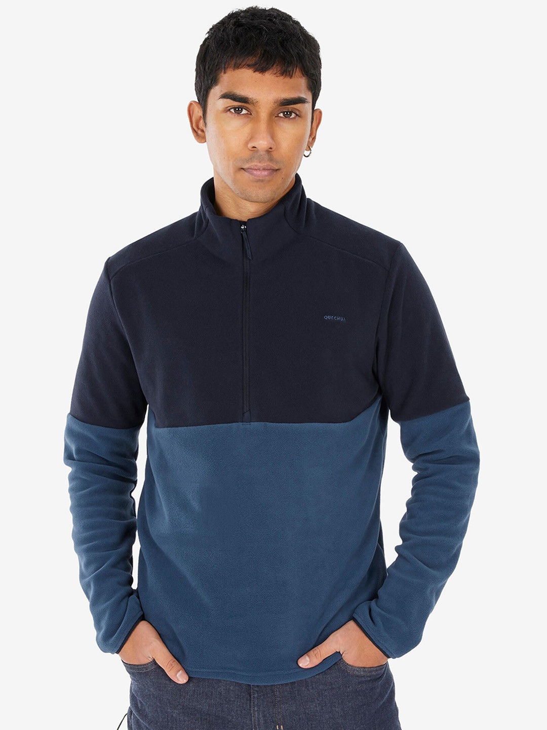 Decathlon QUECHUA Men Half Zip Fleece Jacket