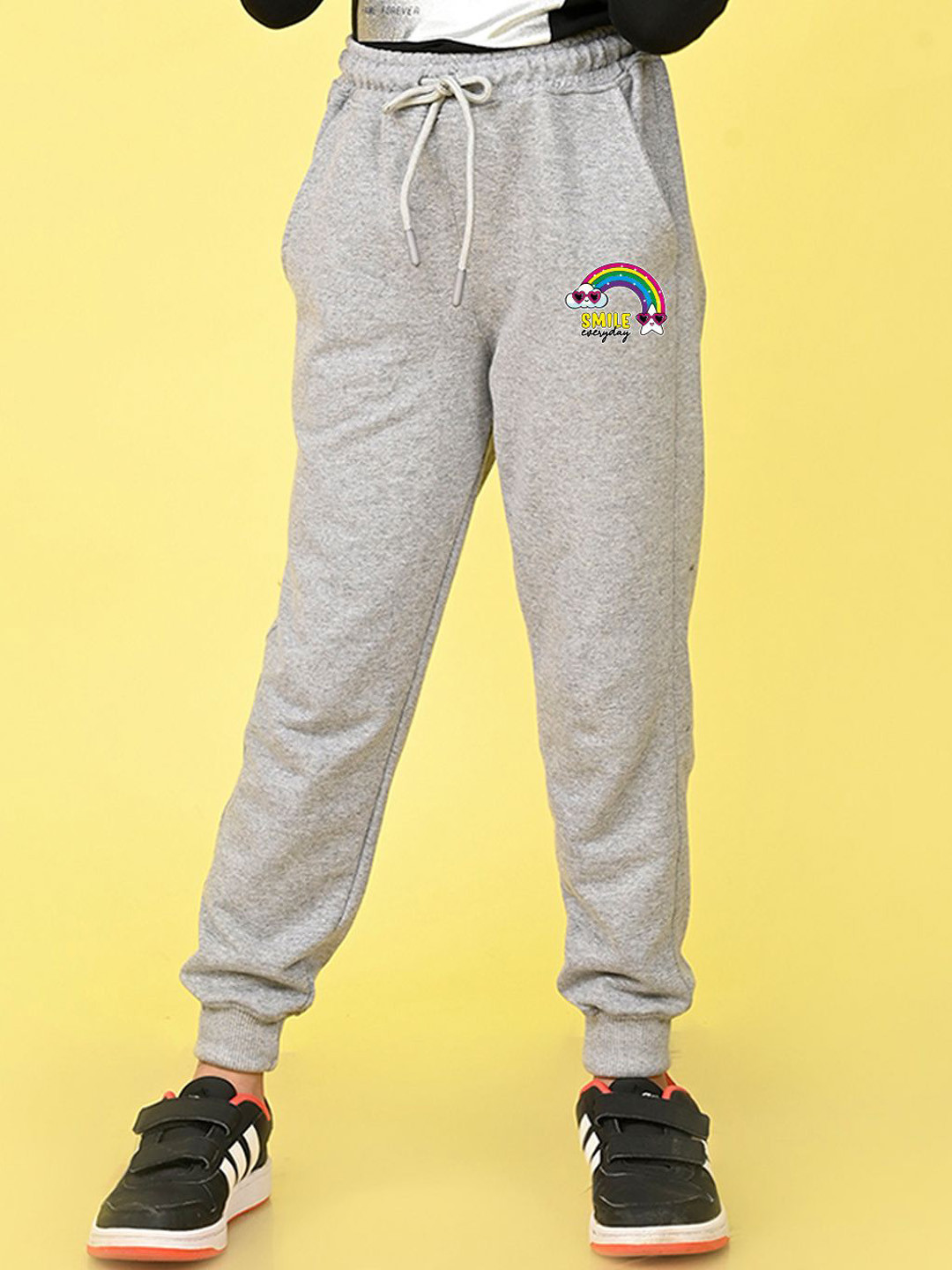 NUSYL Girls Graphic Printed Cotton Regular Fit Jogger Track Pants