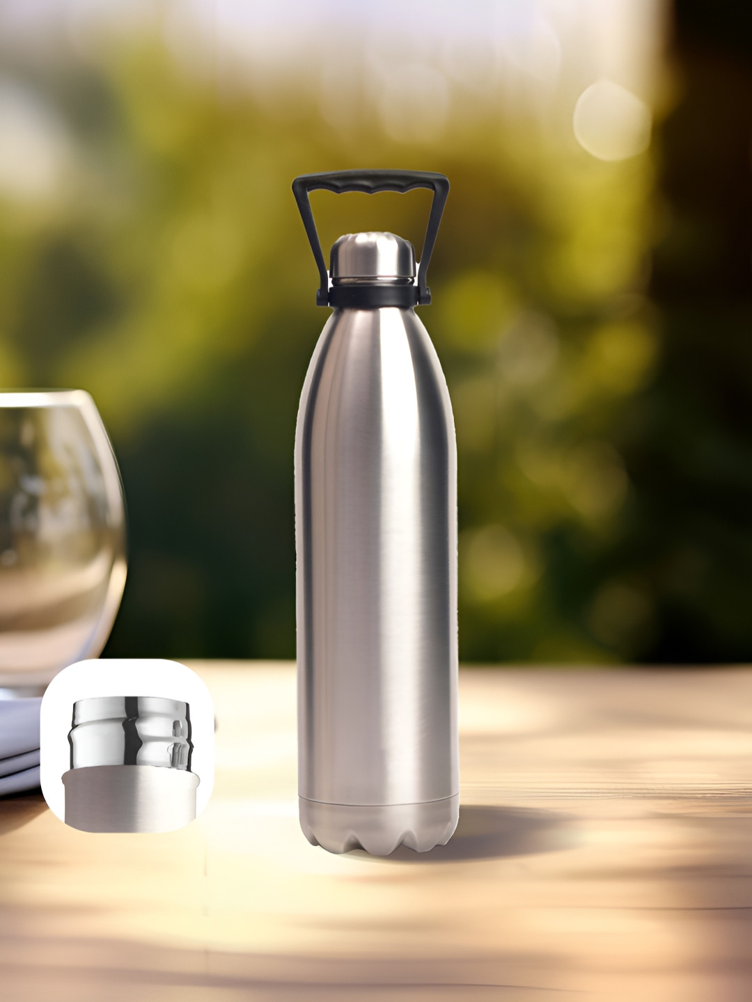 The Better Home Silver Stainless Steel Double Wall Vacuum Water Bottle - 1.9L