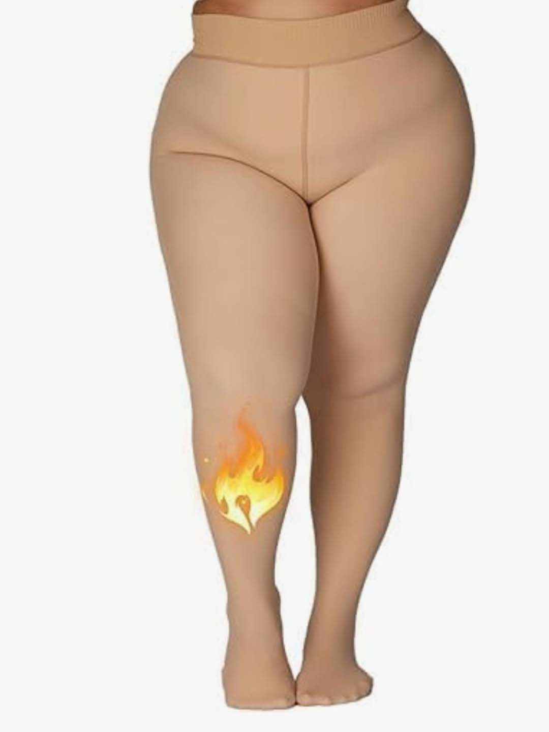 Curves By ZeroKaata Pack of 2 Women Plus Size High Waist Fleece Winter Fur Stockings