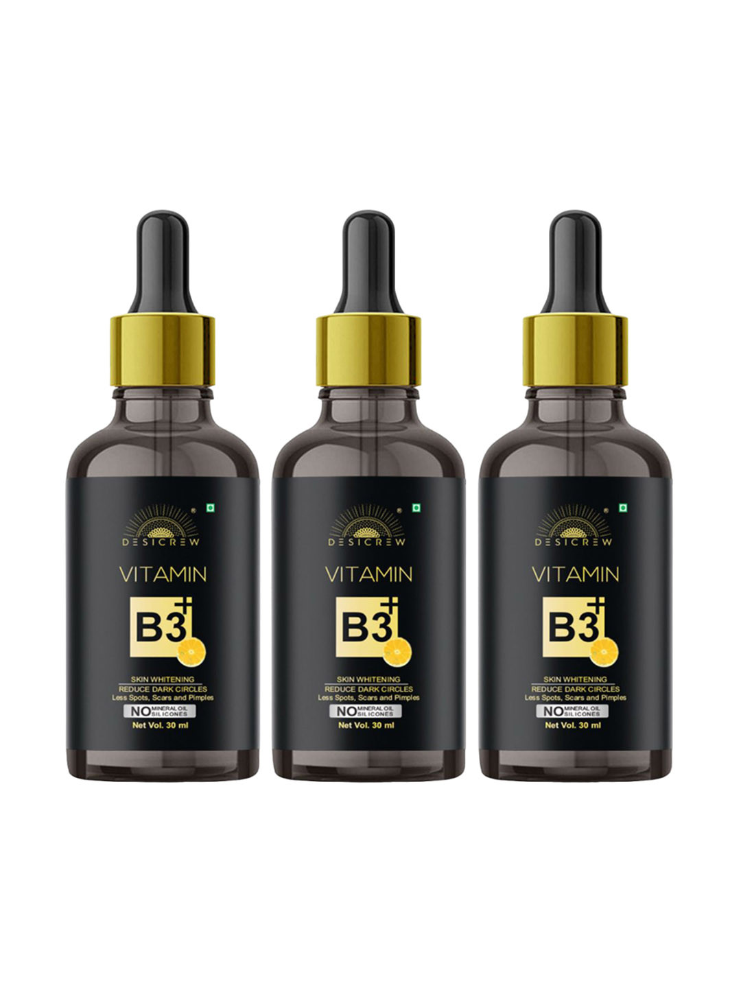 Desi Crew Set Of 3 Vitamin B3 Skin Whitening Serum - 30 ml Each