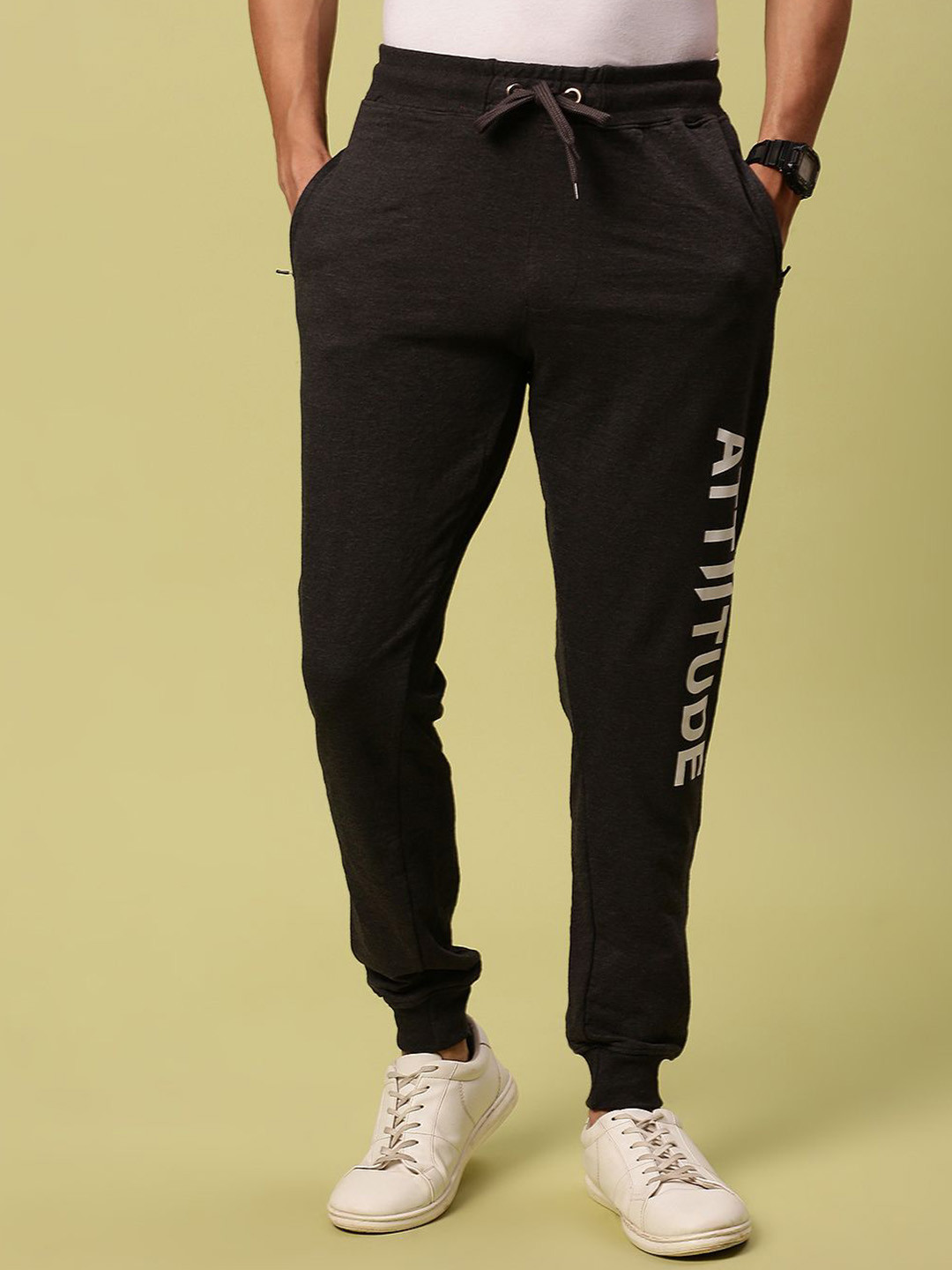 Urban Dog Men Pure Cotton Mid Rise Joggers