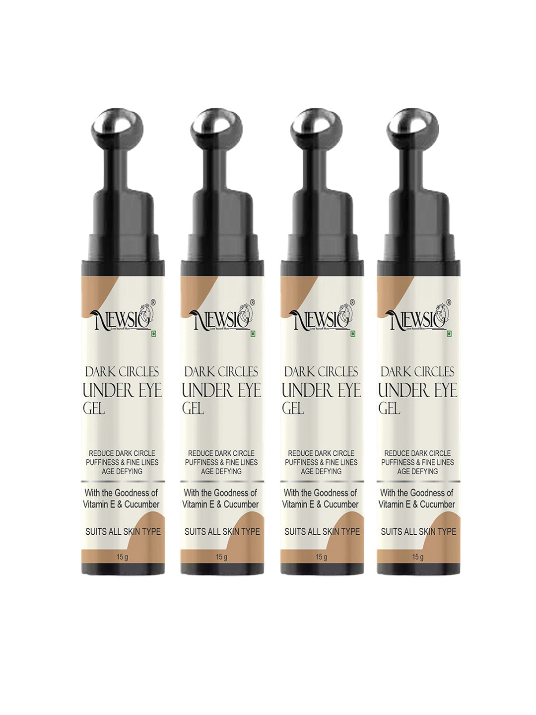 Newsio Set Of 4 Under Eye Gel With Vitamin E & Cucumber - 15 g Each