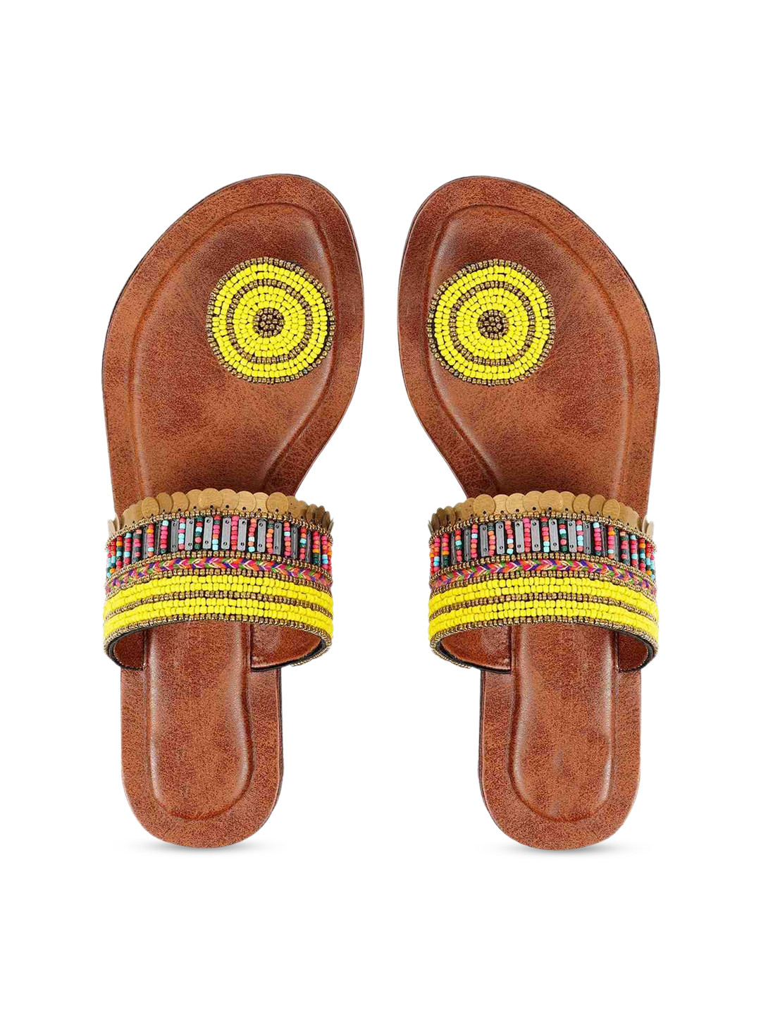 JUTTIESMAKER Women Embellished Open Toe Flats