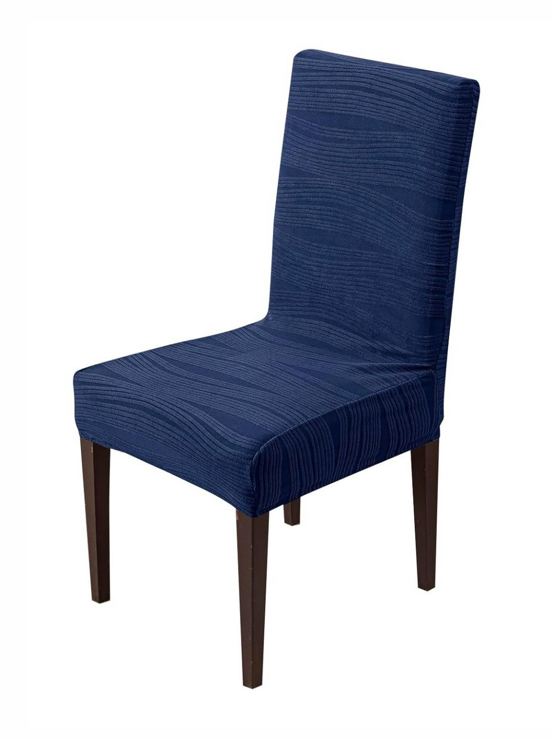 HOUSE OF QUIRK Navy Blue Removable & Washable Short Dining Chair Cover