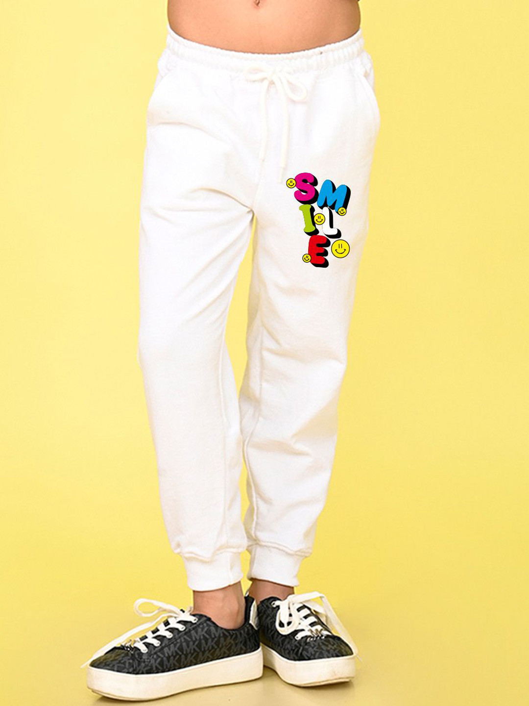 NUSYL Girls Text Printed Full Length Joggers