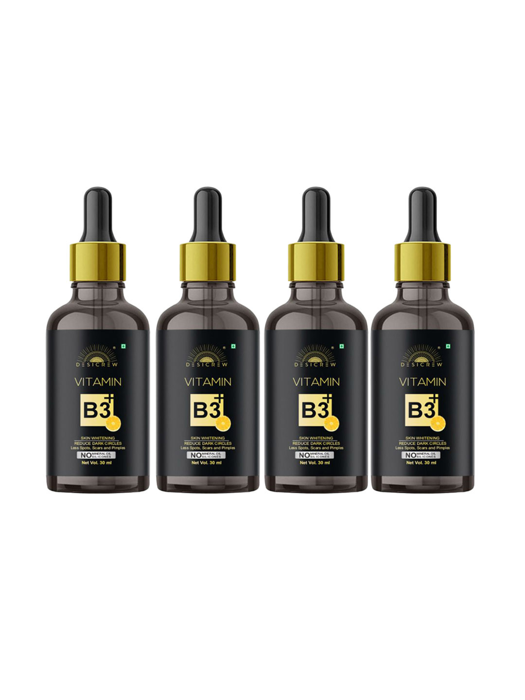 Desi Crew Set Of 4 Vitamin B3 Skin Whitening Serum - 30 ml Each