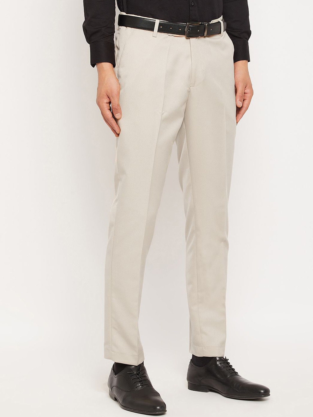 VEI SASTRE Plus Size Cream Formal Trouser