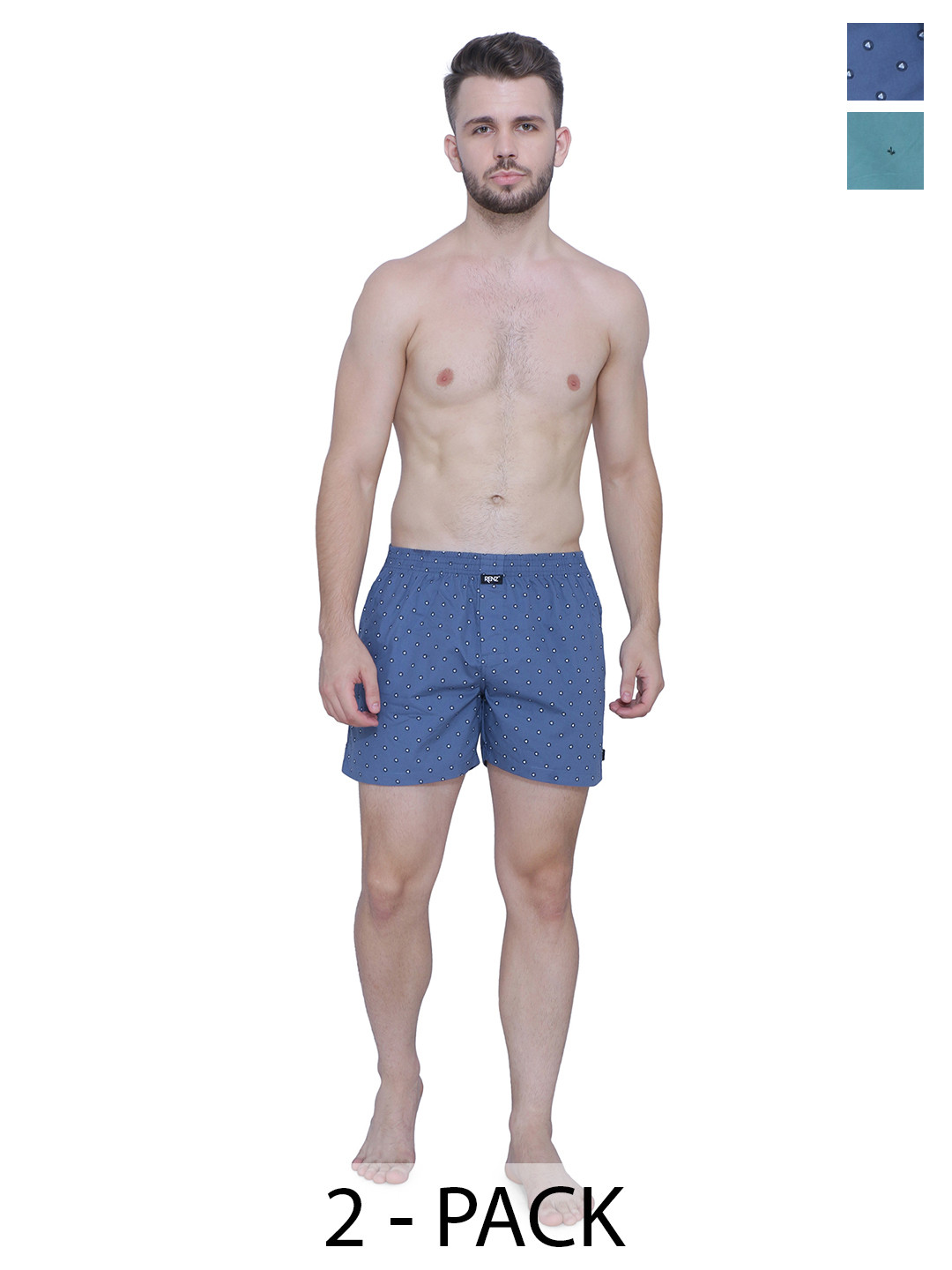 RENZ Pack Of 2 Printed Super Combed Cotton Boxers RBX1012_M