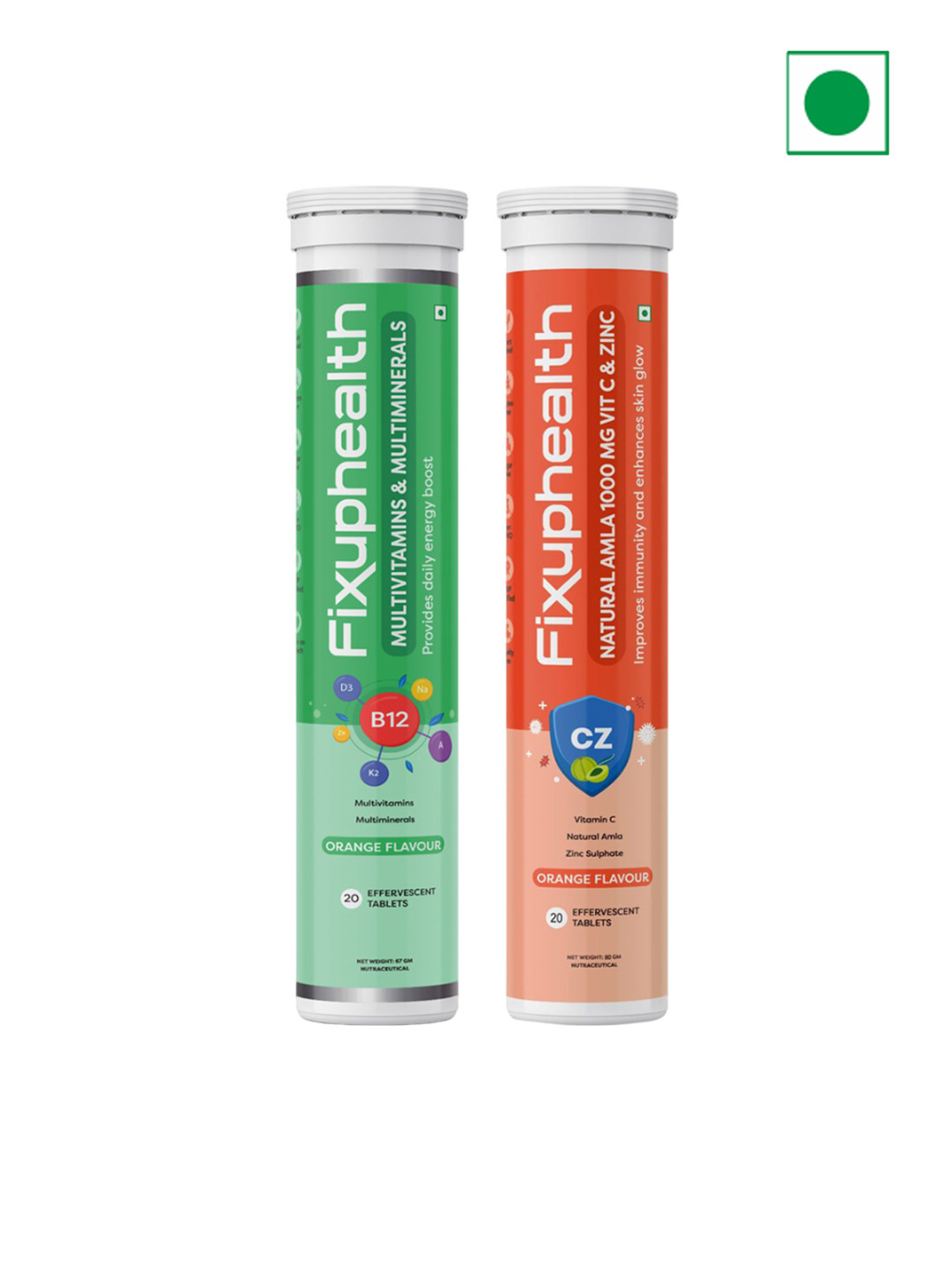 Fixuphealth Set Of 2 Amla 1000mg Tablets With Multivitamins Tablets - 20 Tablets Each