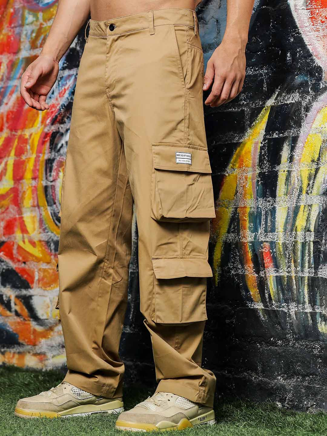 House of Koala Unisex Original Baggy Fit Mid Rise Pure Cotton Cargos Trouser