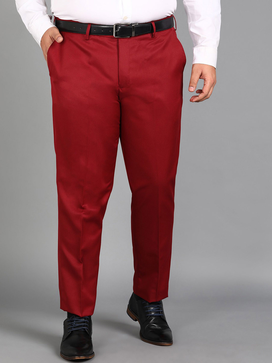 VEI SASTRE Plus Size Maroon Formal Trouser