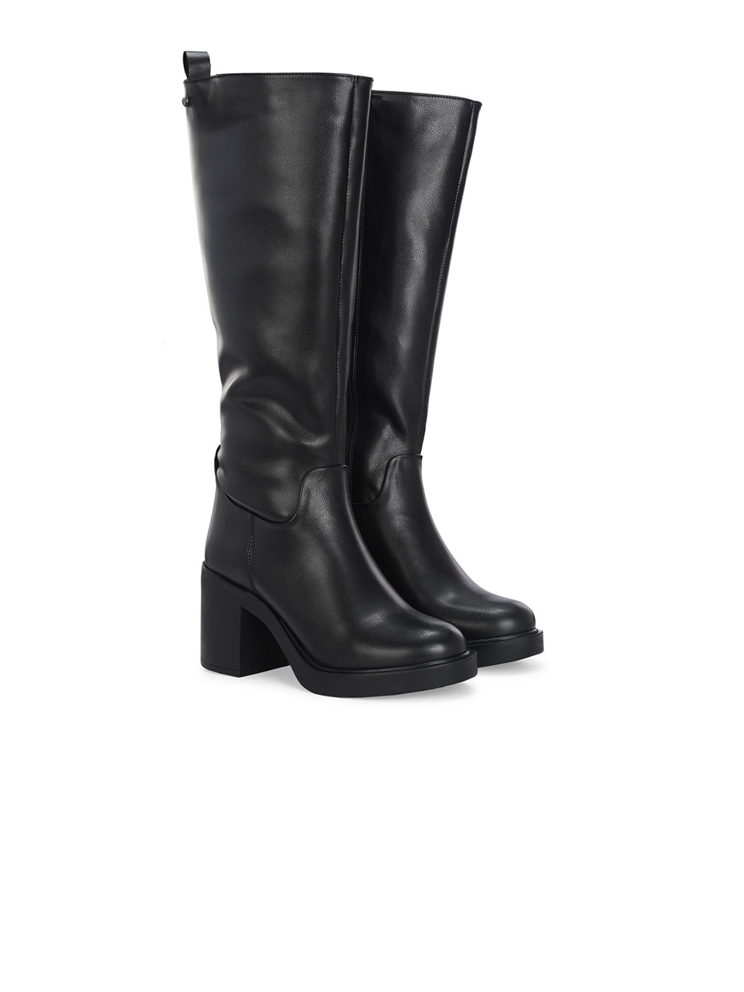 Delize Women Casual Block-Heeled Chelsea Knee Boots