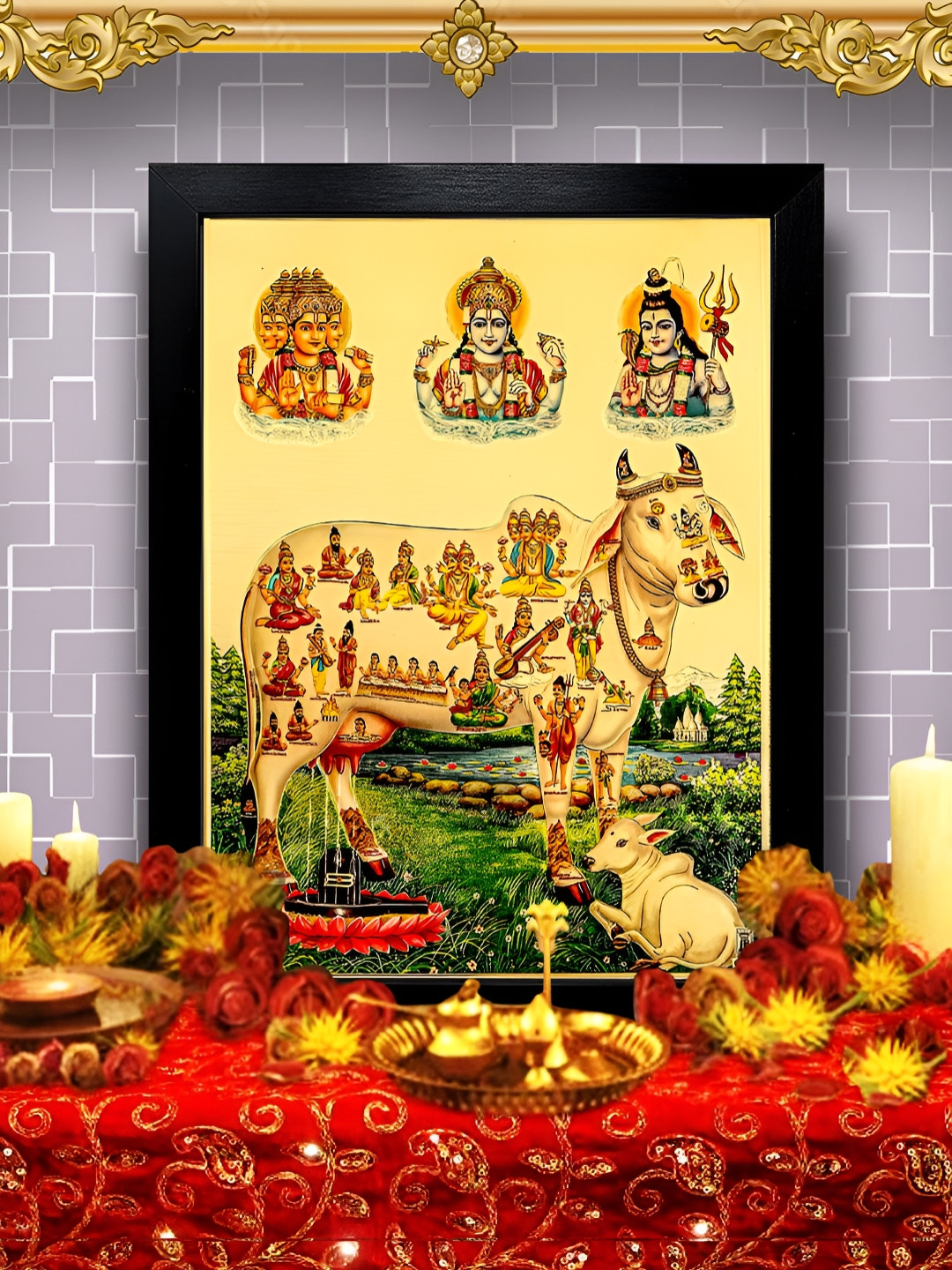 Hawai Black & Yellow Wooden Acrylic Sheet Gold Plated Wall Photo Frame