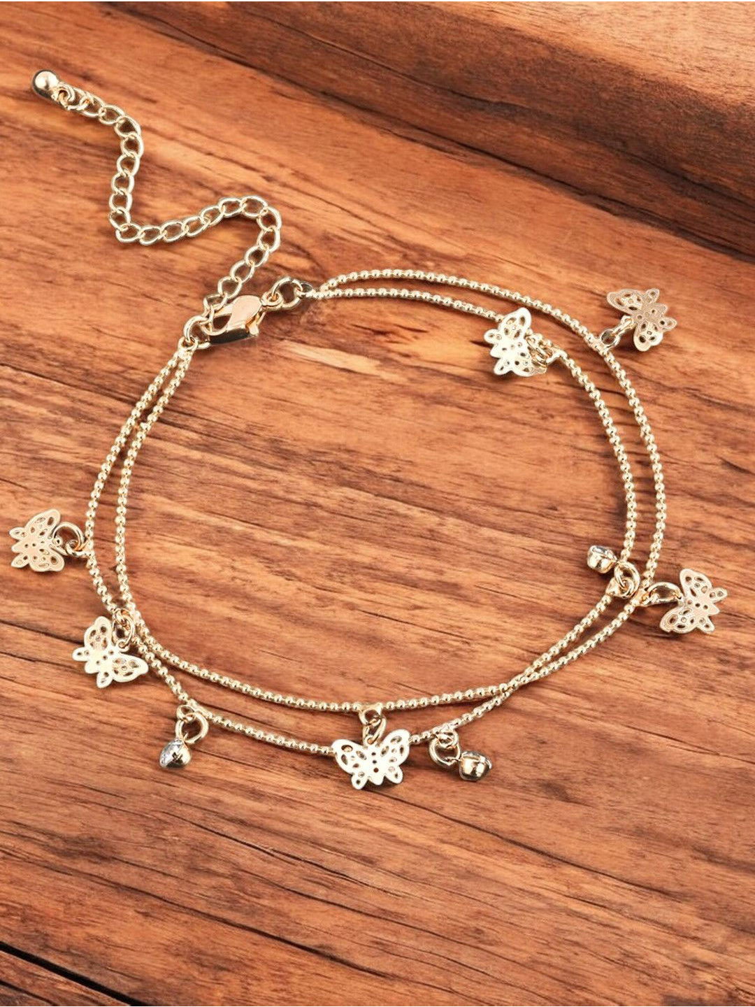 fabula Butterfly Beaded & Charm Single Anklet
