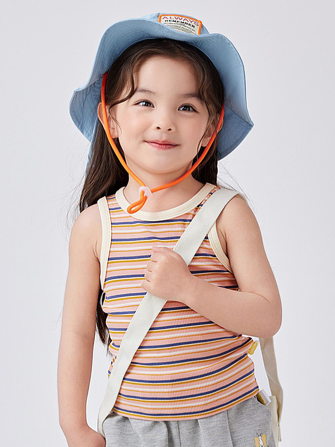 LULU & SKY Girls Horizontal Striped Round Neck Top