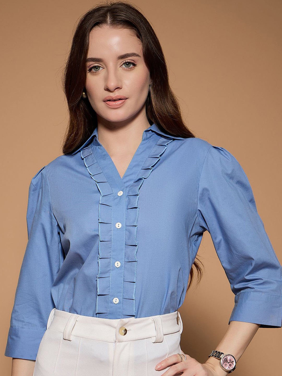 URBANGRACE BY KASSUALLY Women Standard Spread Collar Solid Cotton Casual Shirt