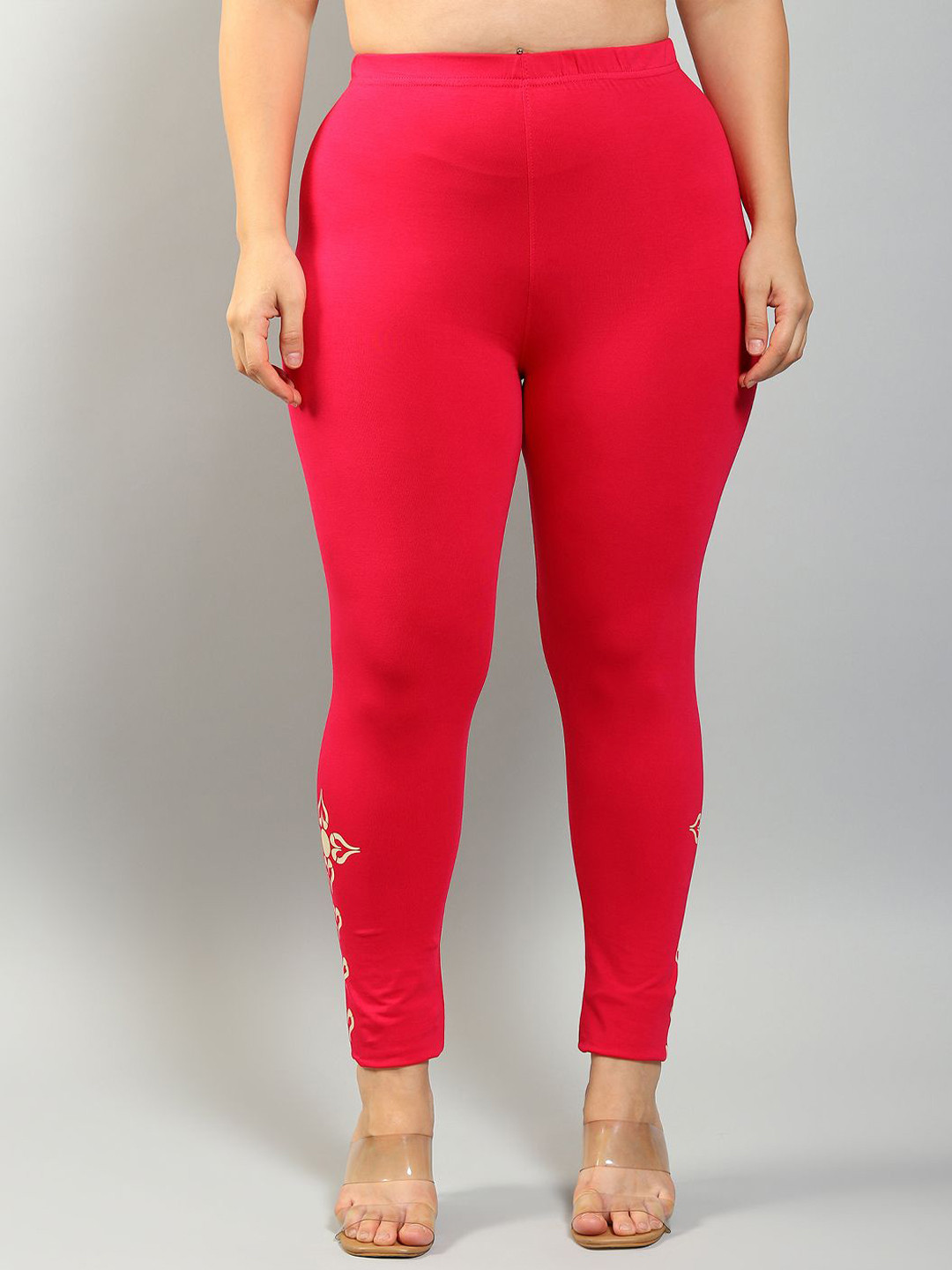 Plus Size Women Printed Plus Size Ankle-Length Leggings