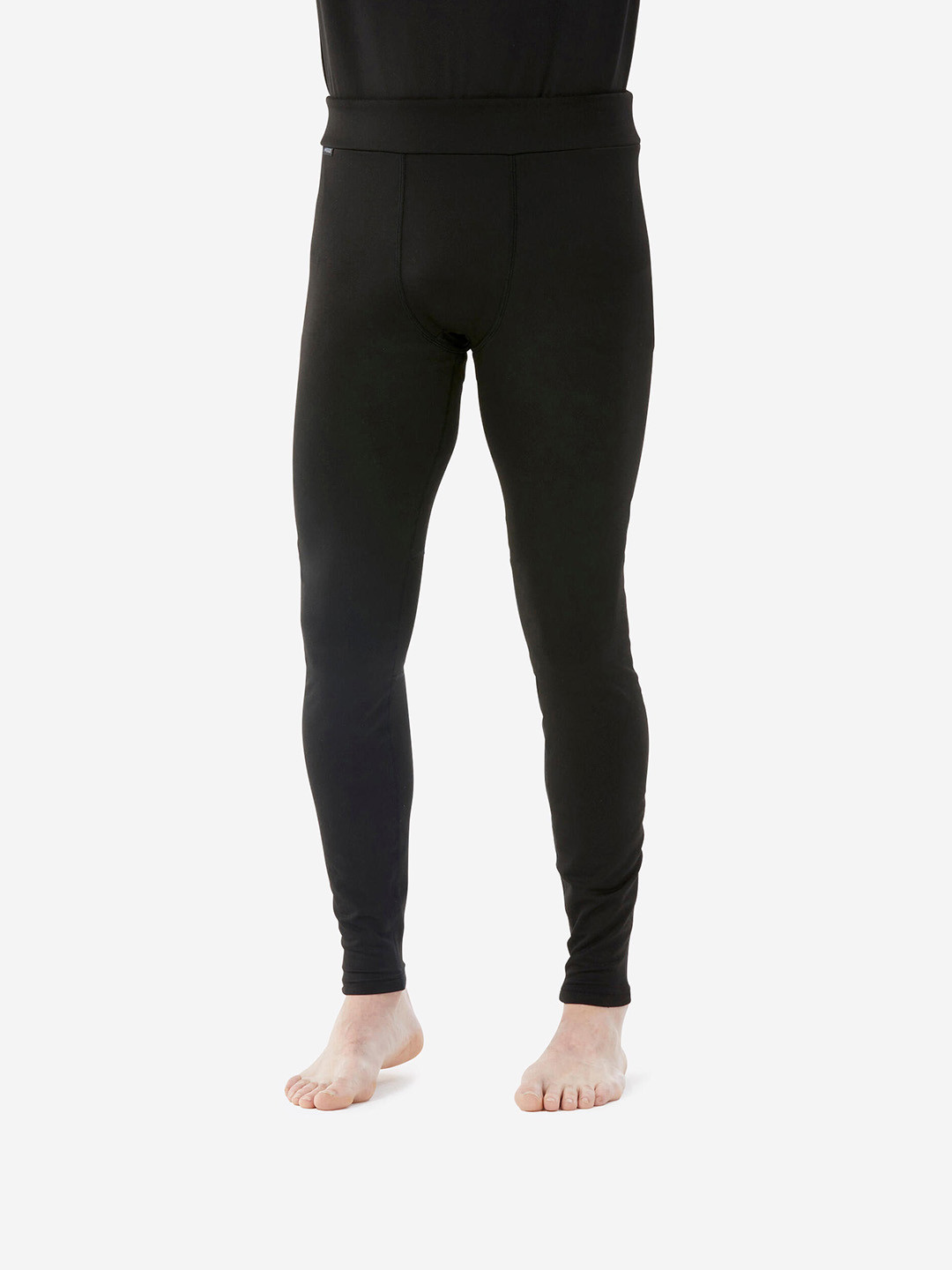 Decathlon WEDZE - Men Black Solid Base Layer Winter Thermal Bottoms