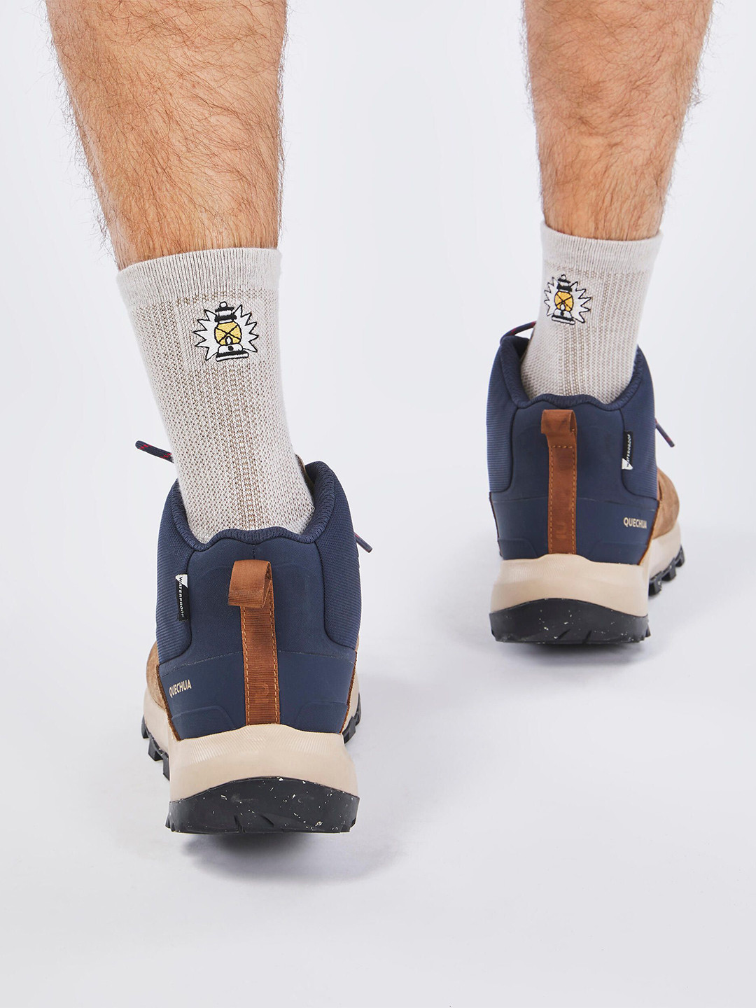 Decathlon  Men Brown Mid Ankle With Cushion Comfort Waterproof Hiking Shoes