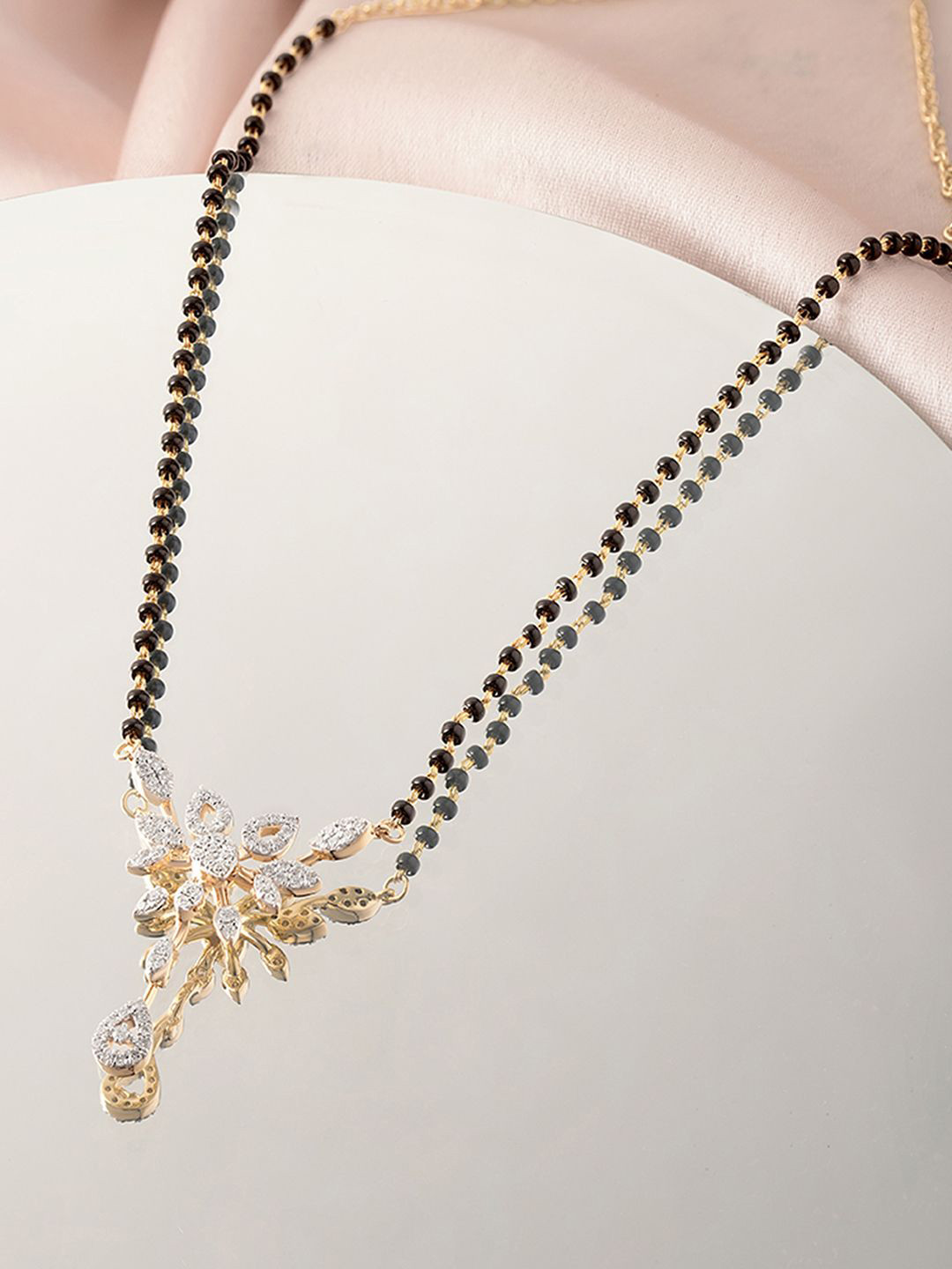 Mia by Tanishq 18KT Floral Cascade Gold & Diamond Mangalsutra-8.23 g