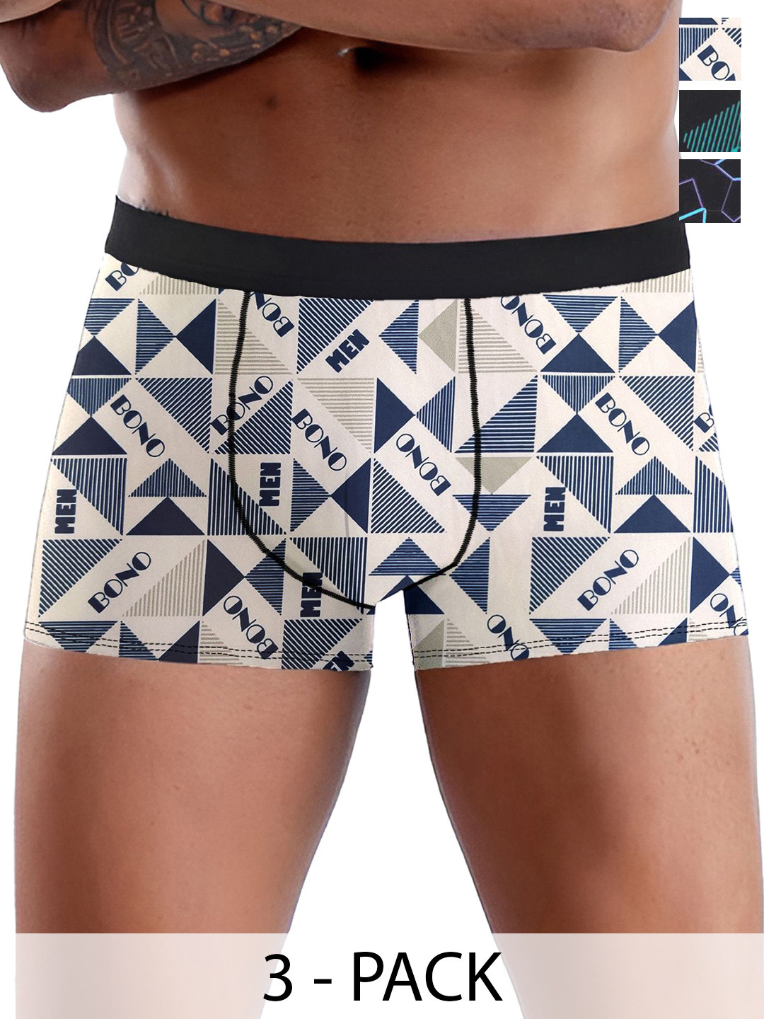 DISPENSER Pack Of 3 Printed Short TrunksV8-C2-C6-C7-M