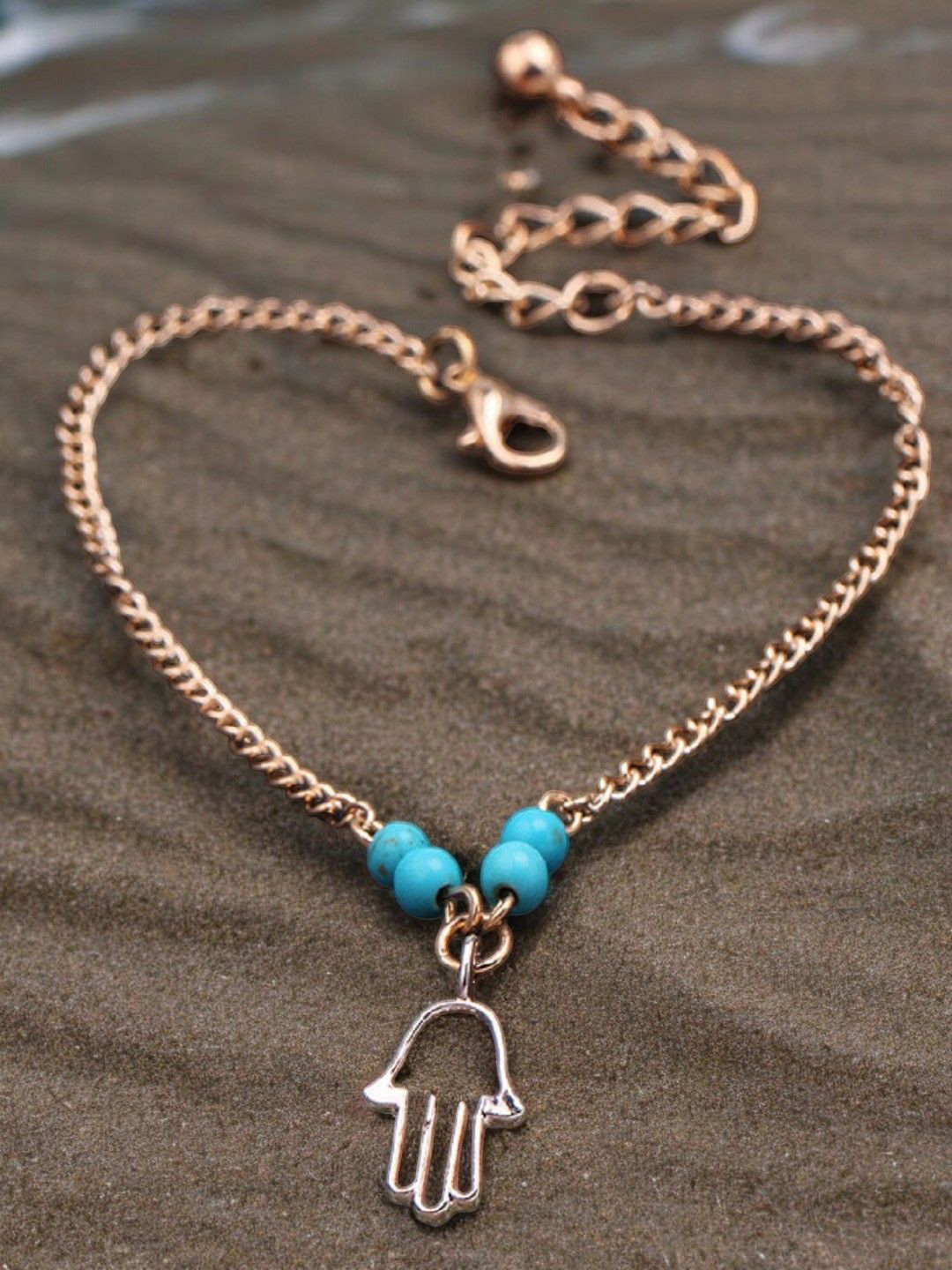 fabula Gold-Plated Beaded Single Anklet