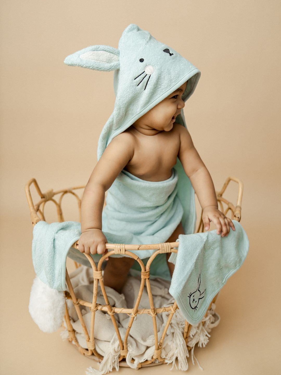 A Toddler Thing Blue & Black Printed Terry Cotton 300 GSM Bath Towel