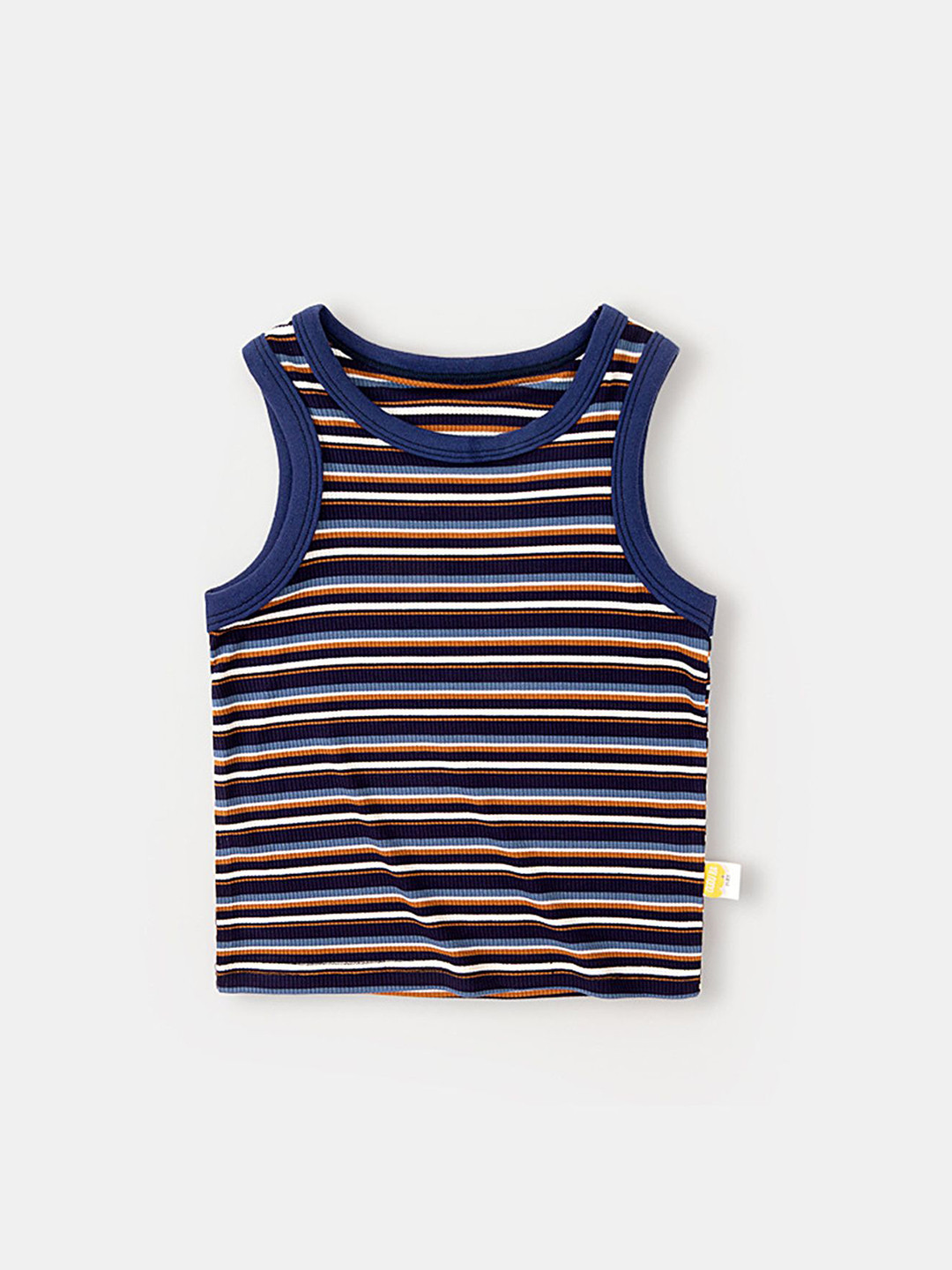 LULU & SKY Girls Horizontal Striped Round Neck Top