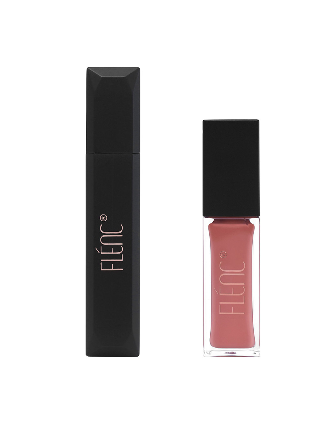 FLENC Ritzy Glossy Liquid Lipstick - 10 ml - Blush Nude With Mascara - 15 ml