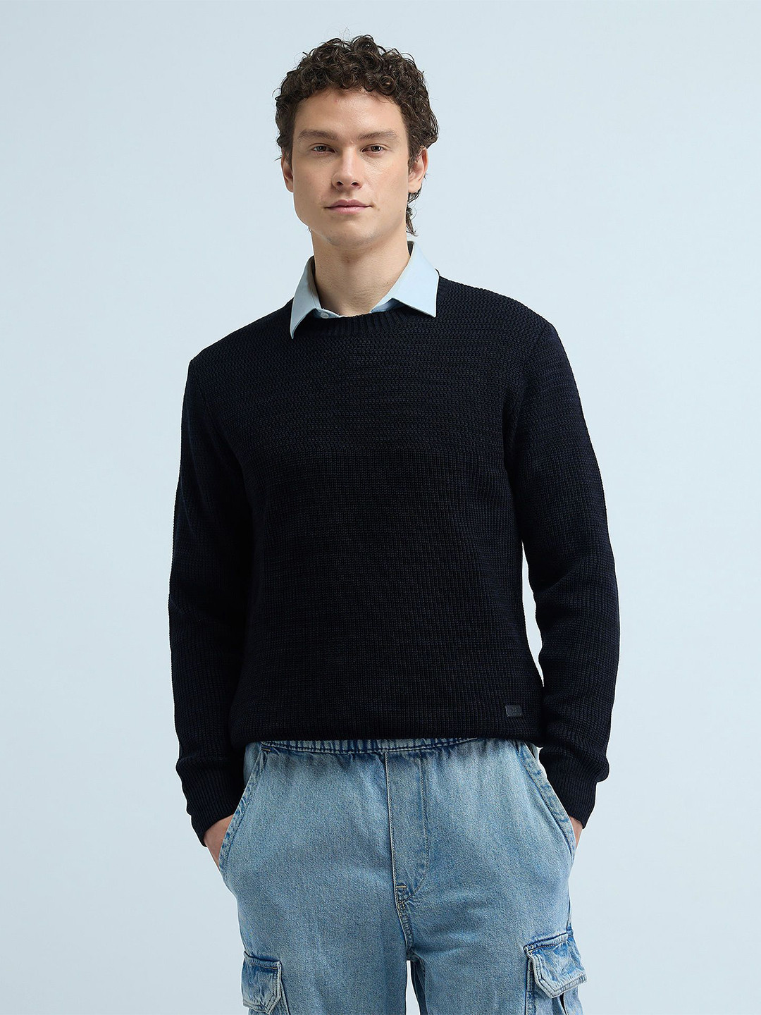 Flying Machine Men Cable Knit Pullover