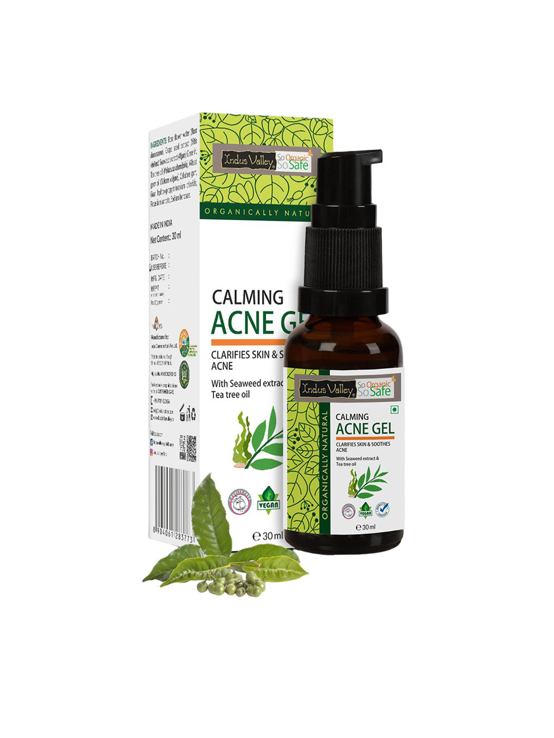 Indus Valley Calming Acne Gel With Wheat Germ & Tea Tree Oil - 30 ml