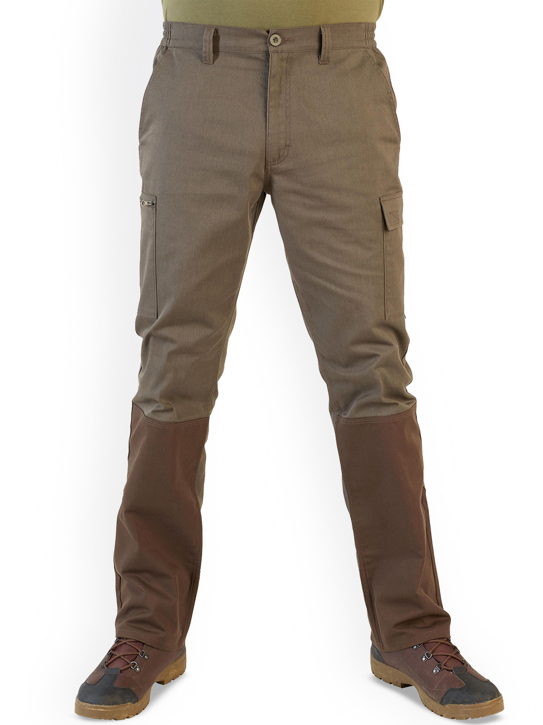 Decathlon SOLOGNAC - Men Dual-Tone Brown Durable Hiking Cargo Trousers