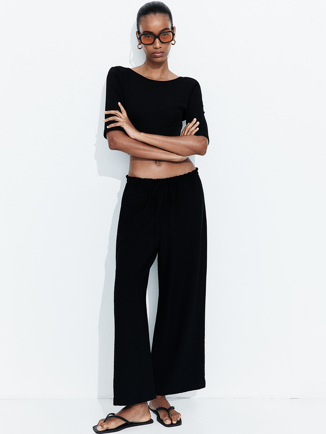 H&M Women Straight Drawstring Trousers