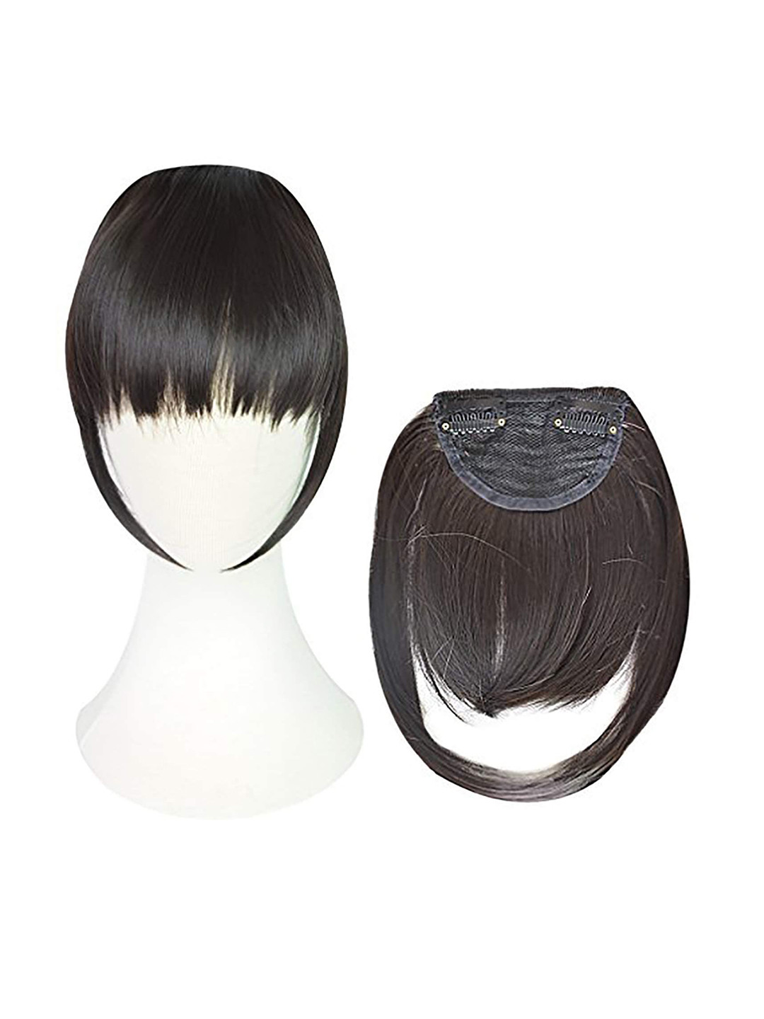 D-Divine  Short Bangs Clip On Hair Extension - Black